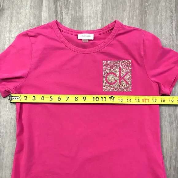 Calvin Klein Pink Dress Women's Size Medium Stretch Casual Sparkly - Picture 6 of 8